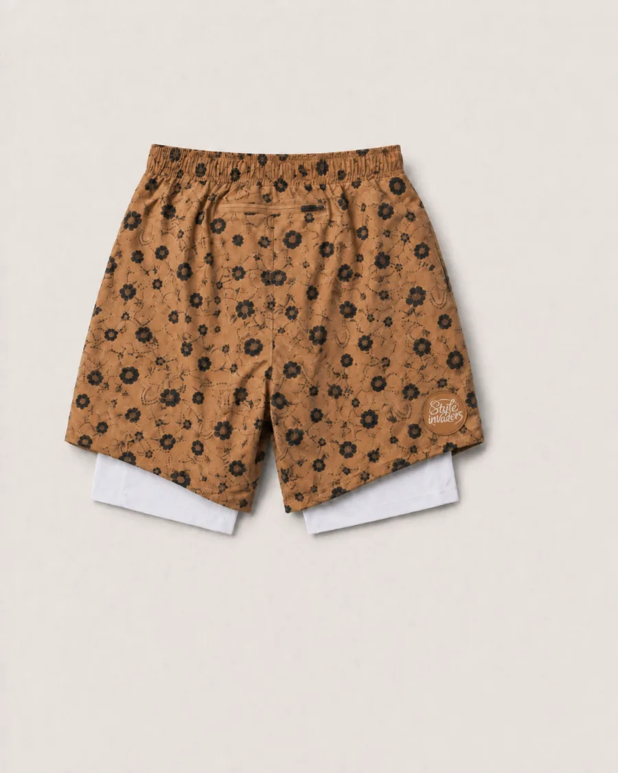 Cheetah-print 2-in-1 running short